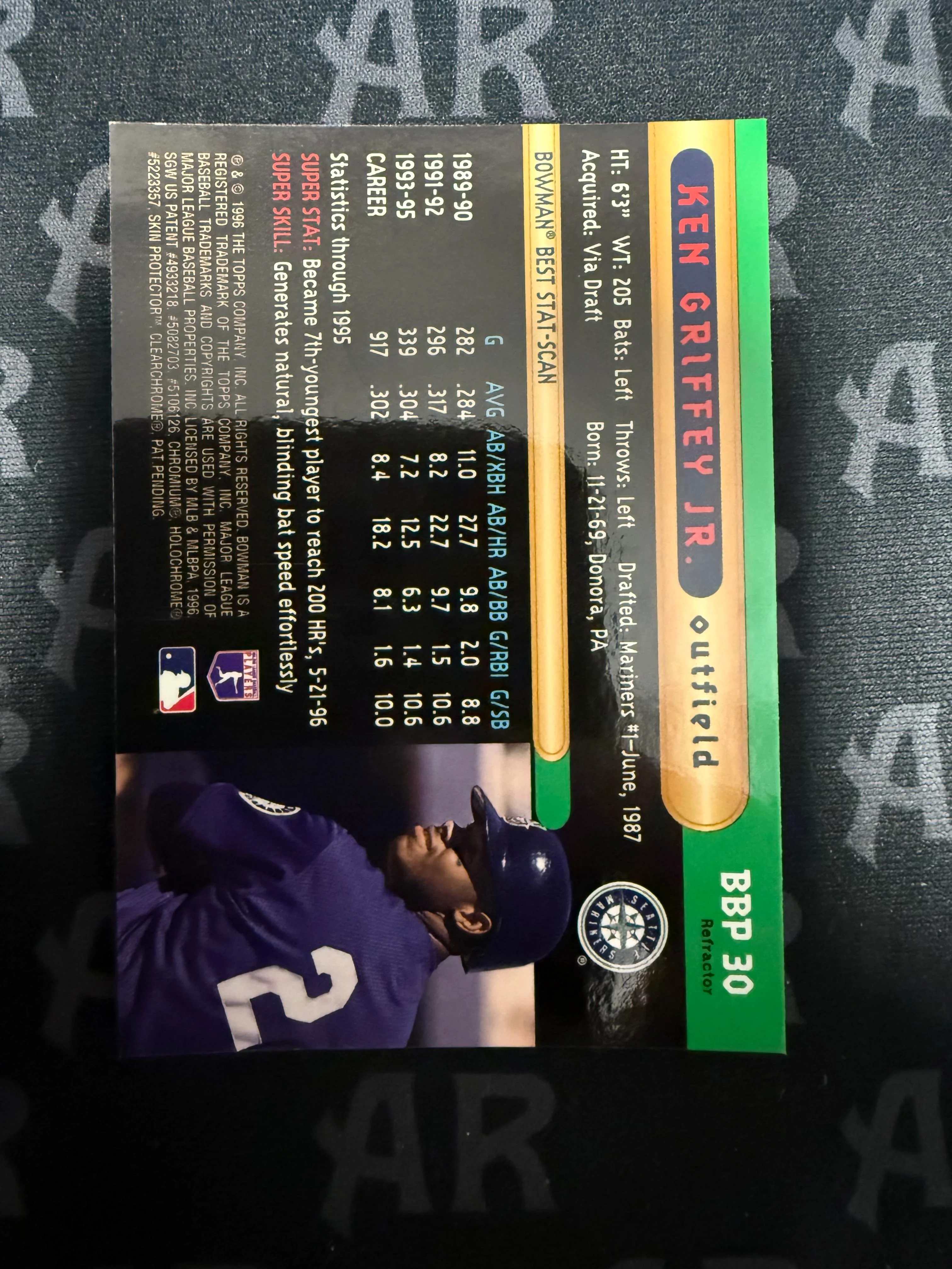 1996 Bowman #BBP 30 Ken Griffey Jr. Bowman's Best Previews Refractors - Image 2