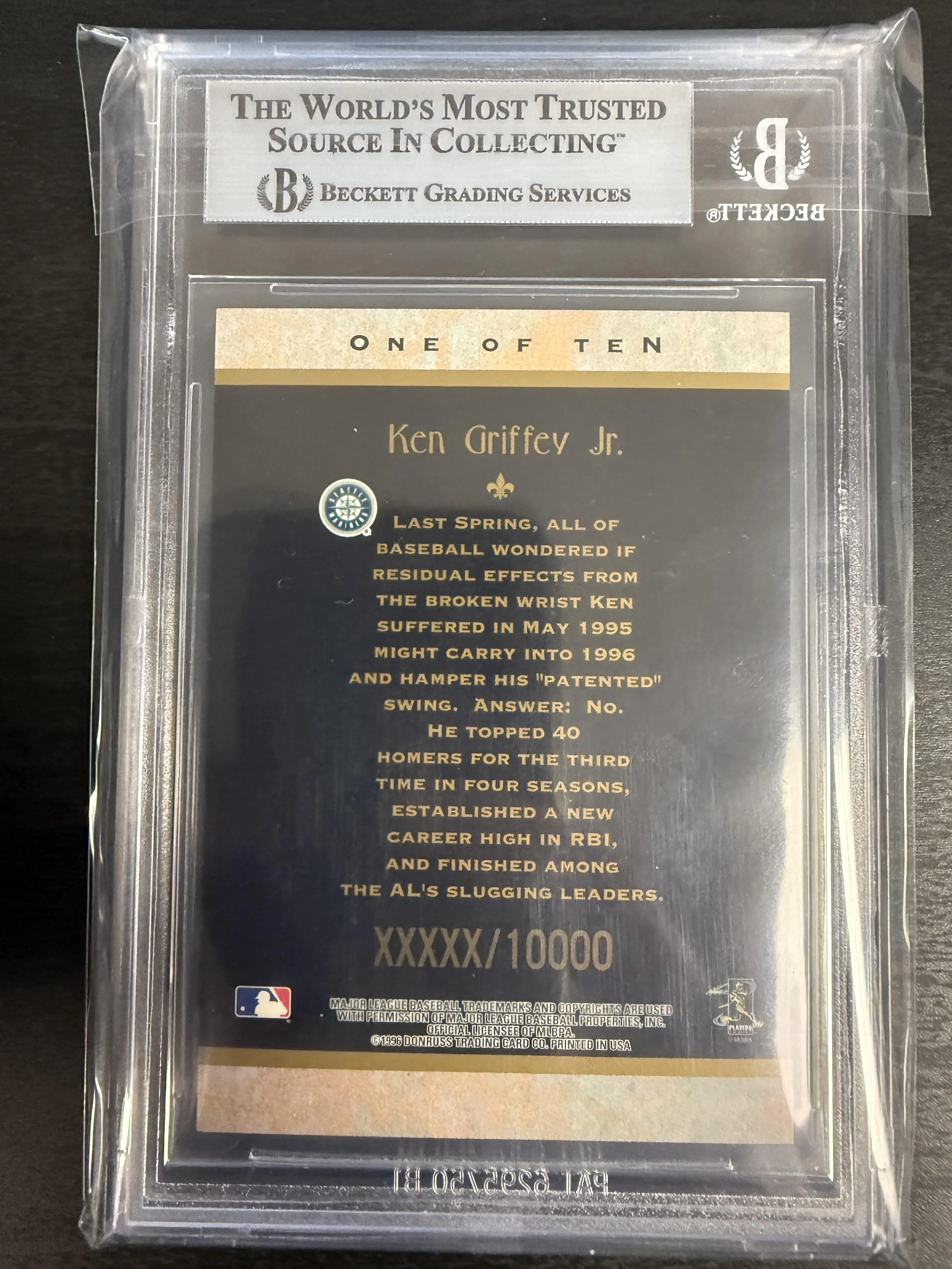 1997 Donruss Ken Griffey Jr. Diamond Kings EXECUTIVE BGS 8.5 /10000 - Image 2