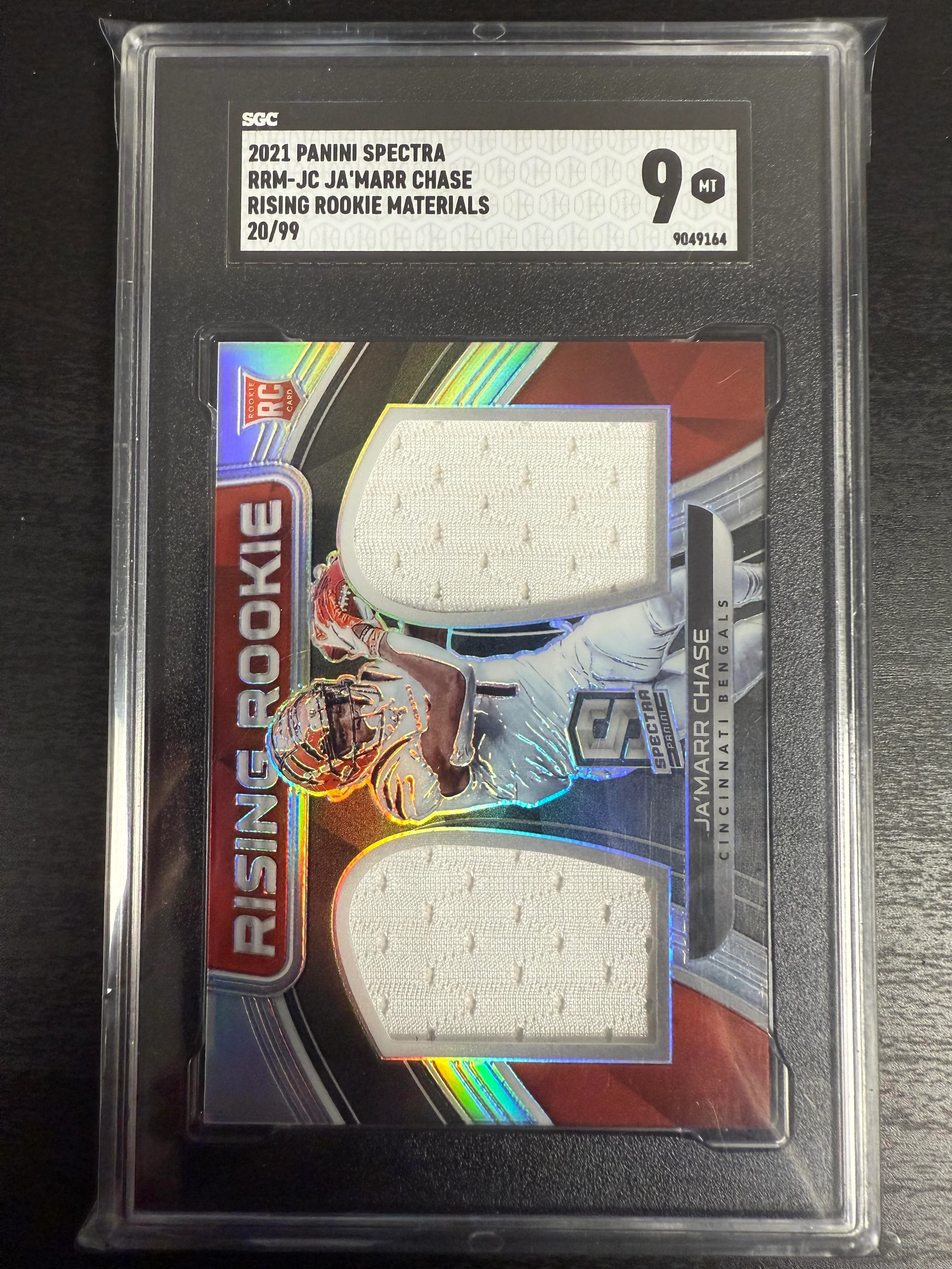 2021 Panini Spectra #RRM-JC Ja'Marr Chase Rising Rookie Materials SGC 9 #/99