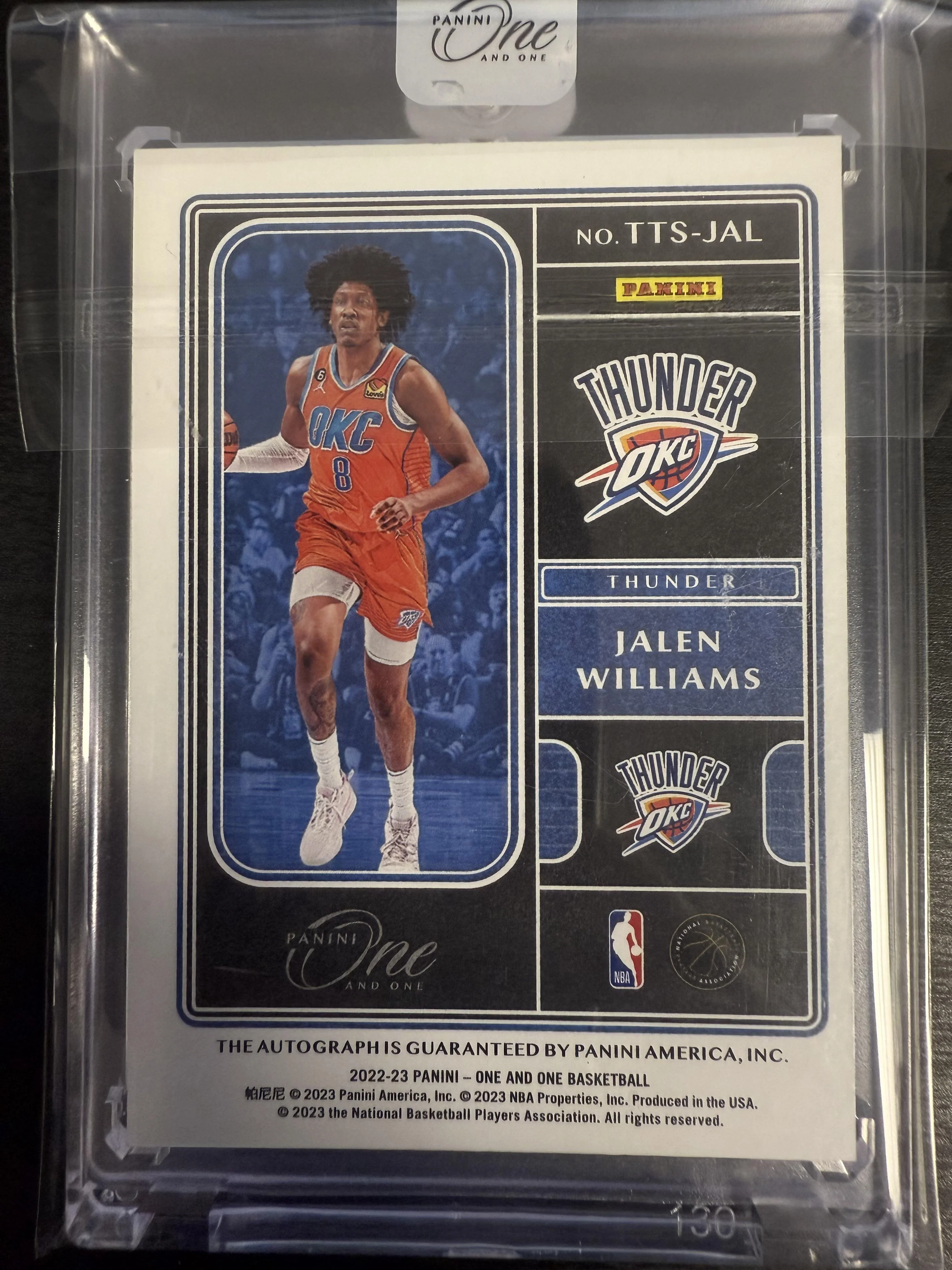 2022-23 Panini One and One Jalen Williams Team Titans Signatures Blue /49 - Image 2