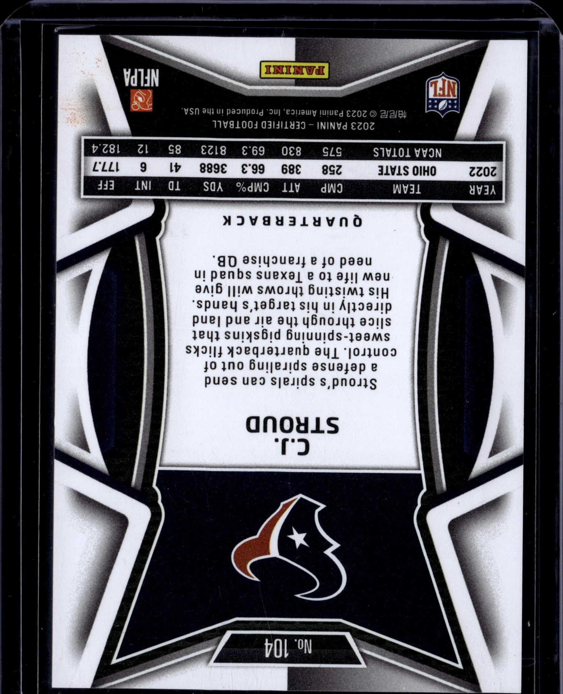 2023 Panini Certified #104 C.J. Stroud Mirror Orange #/149 - Image 2