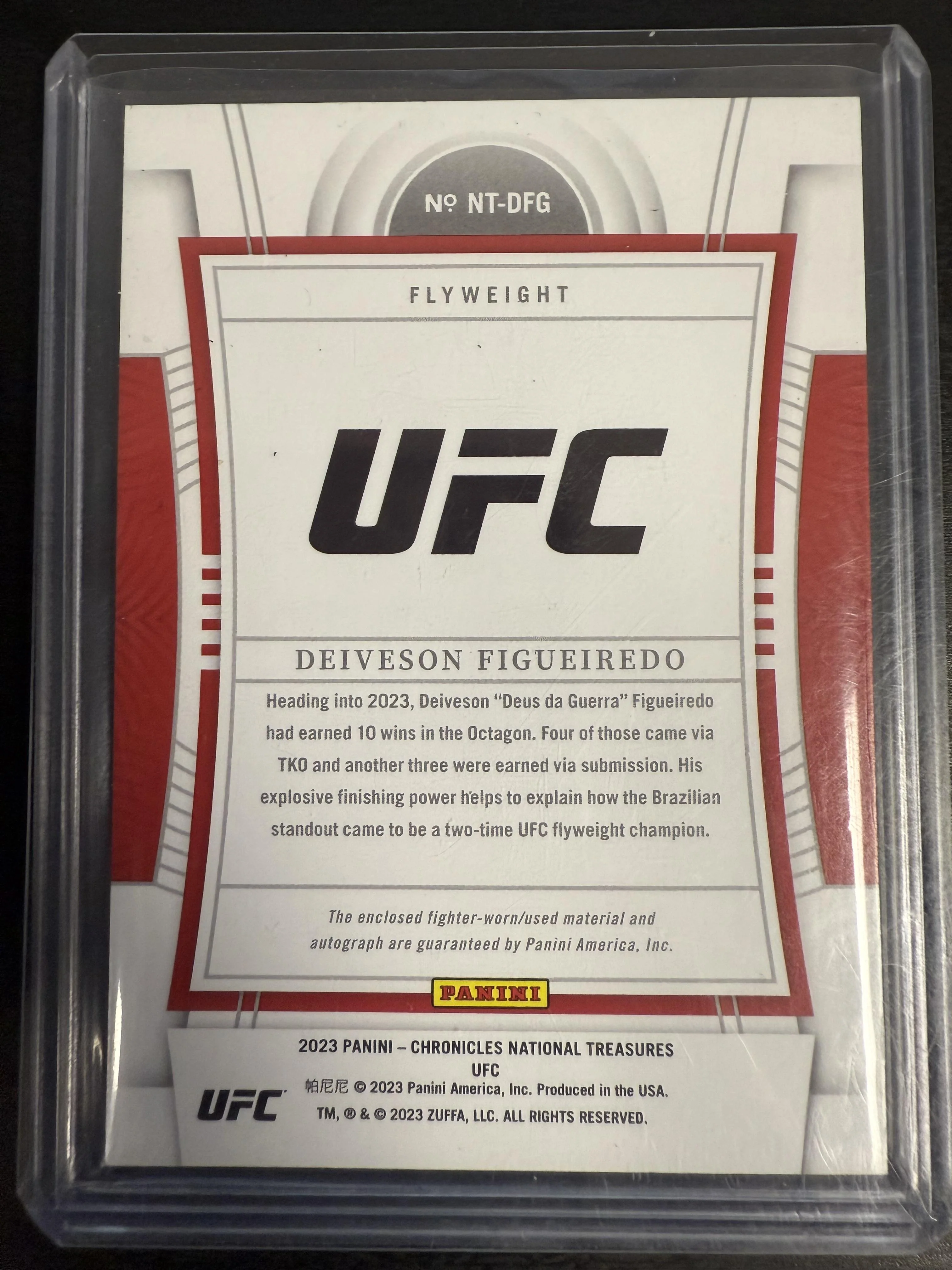 2023 Panini Chronicles Deiveson Figueiredo National Treasures Auto /99 - Image 2