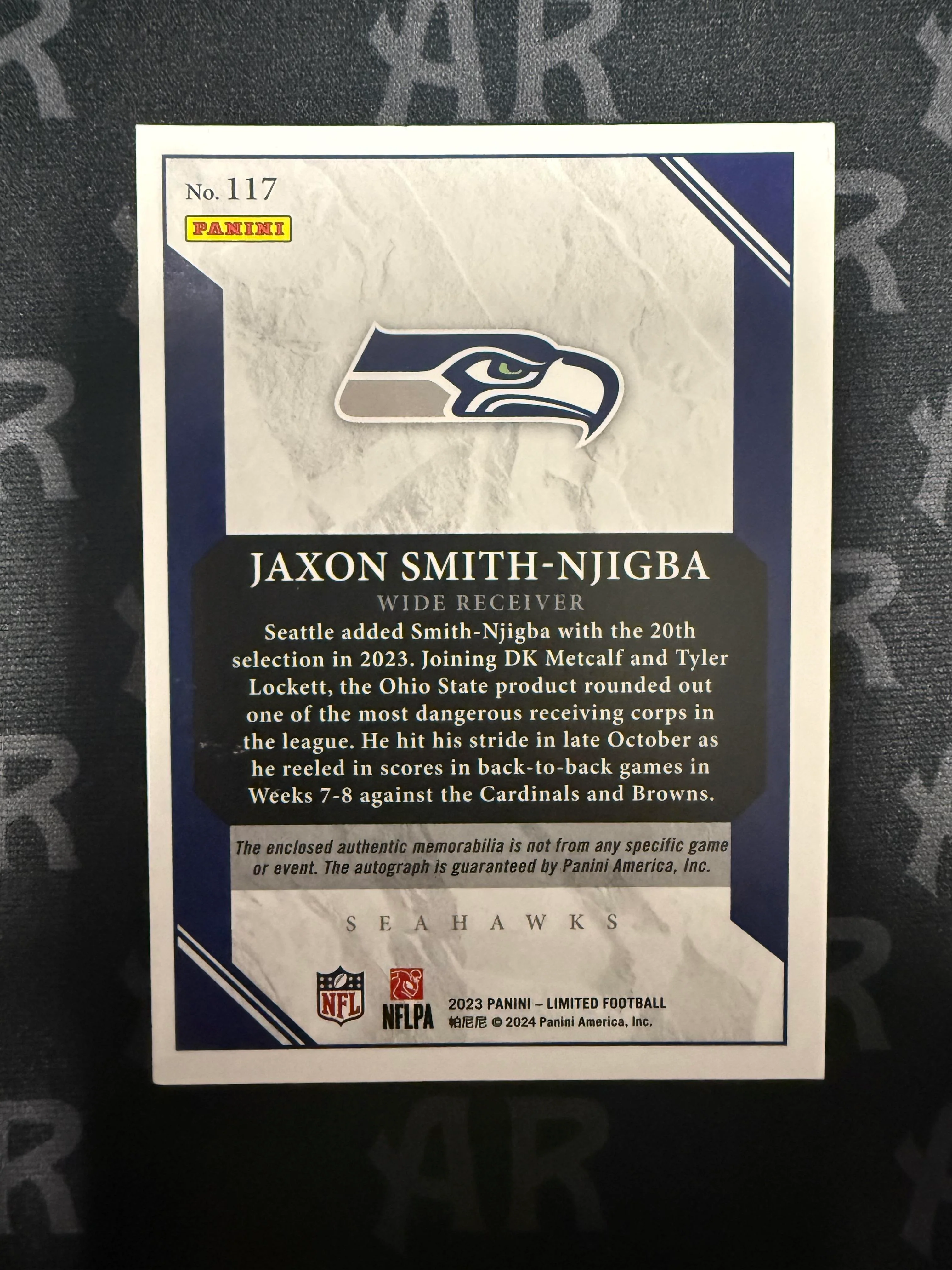 2023 Panini Limited #117 Jaxon Smith-Njigba Ruby Spotlight /49 - Image 2