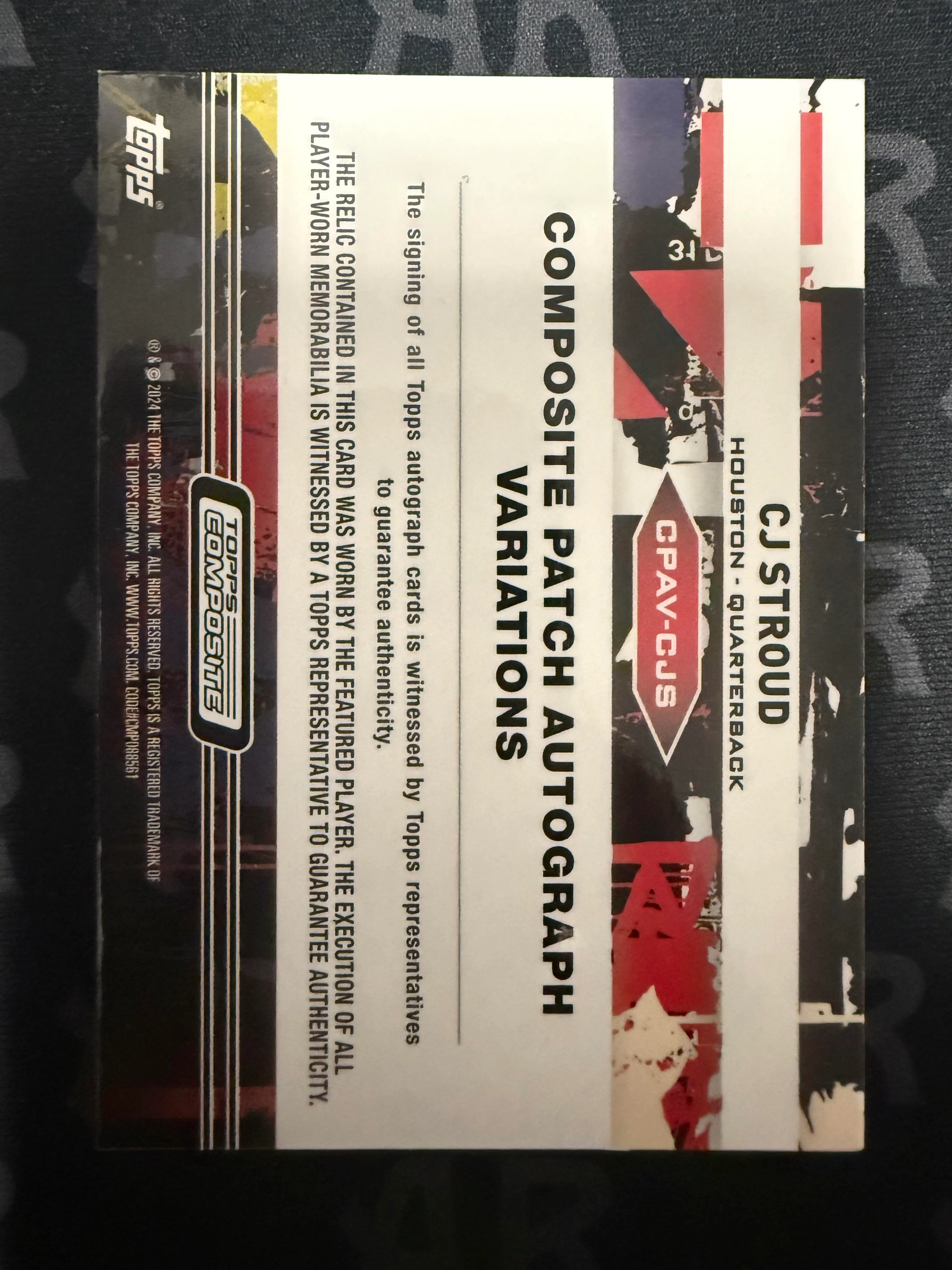 2023 Topps Composite #CPAV-CS CJ Stroud Patch Auto /99 - Image 2