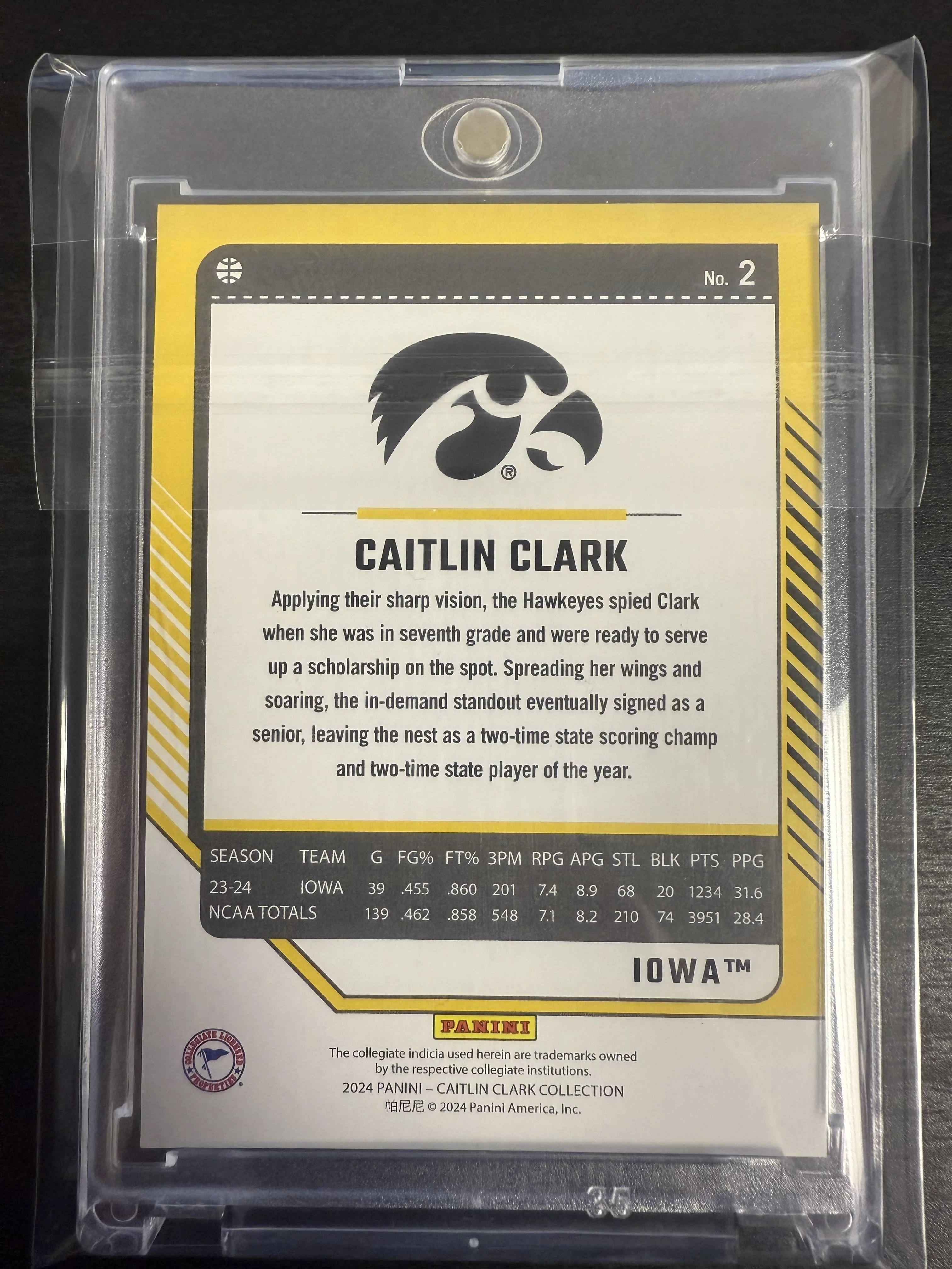 2024 Panini Caitlin Clark Collection #2 Caitlin Clark Pink /50 - Image 2