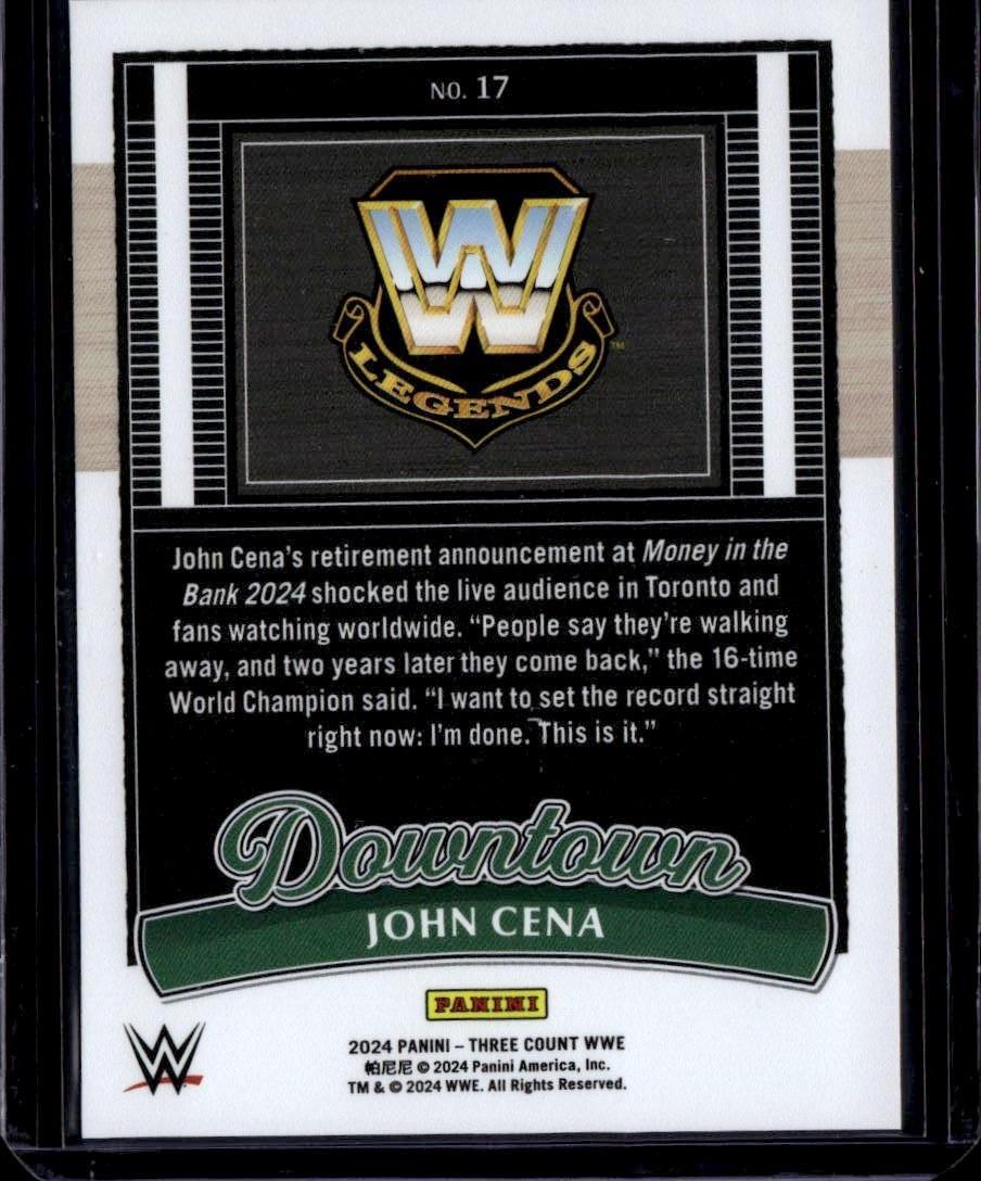 2024 Panini Three Count WWE John Cena #17 Downtown - Image 2