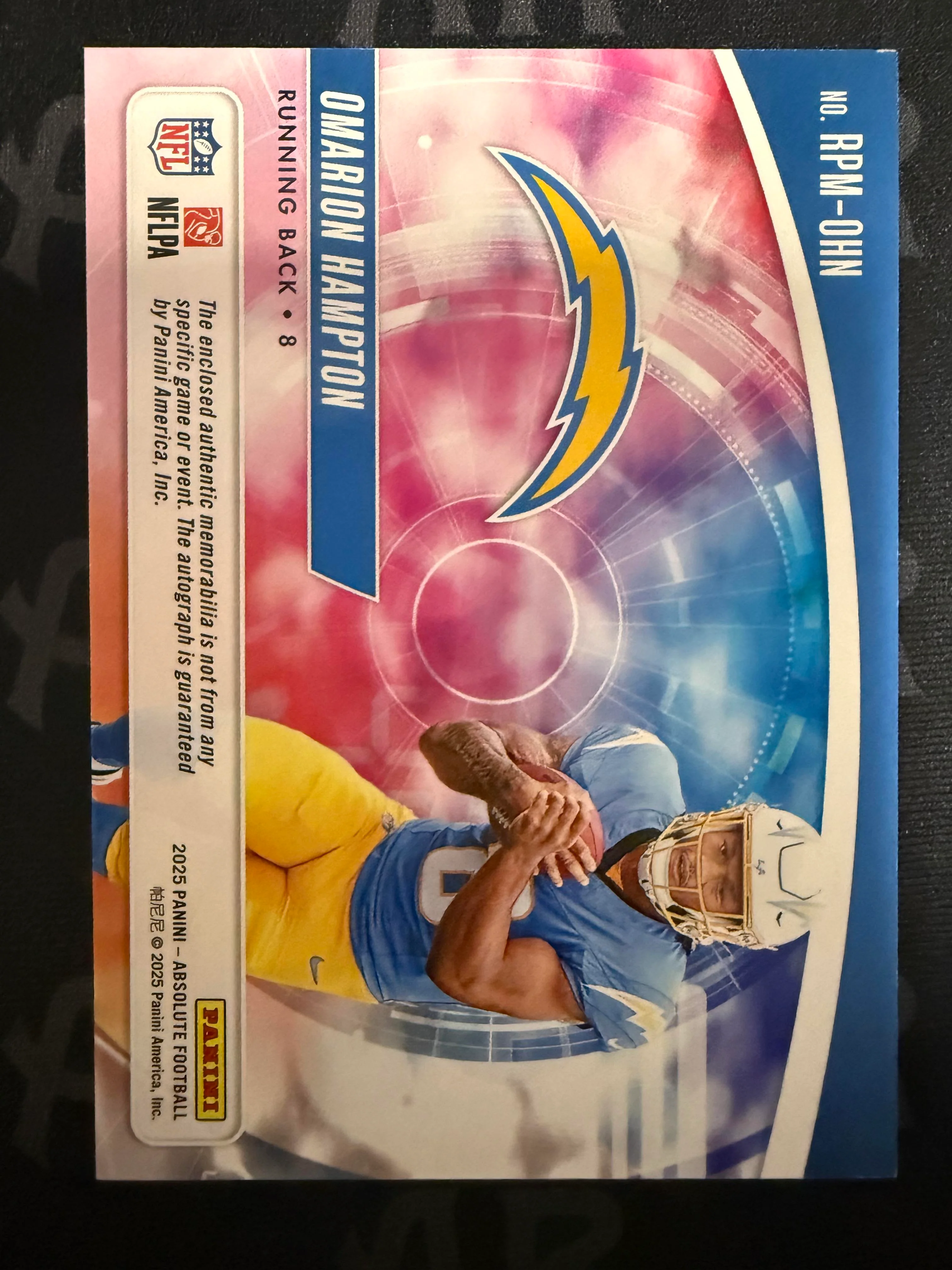 2025 Panini Absolute Omarion Hampton Rookie Premiere Materials Auto /99 - Image 2