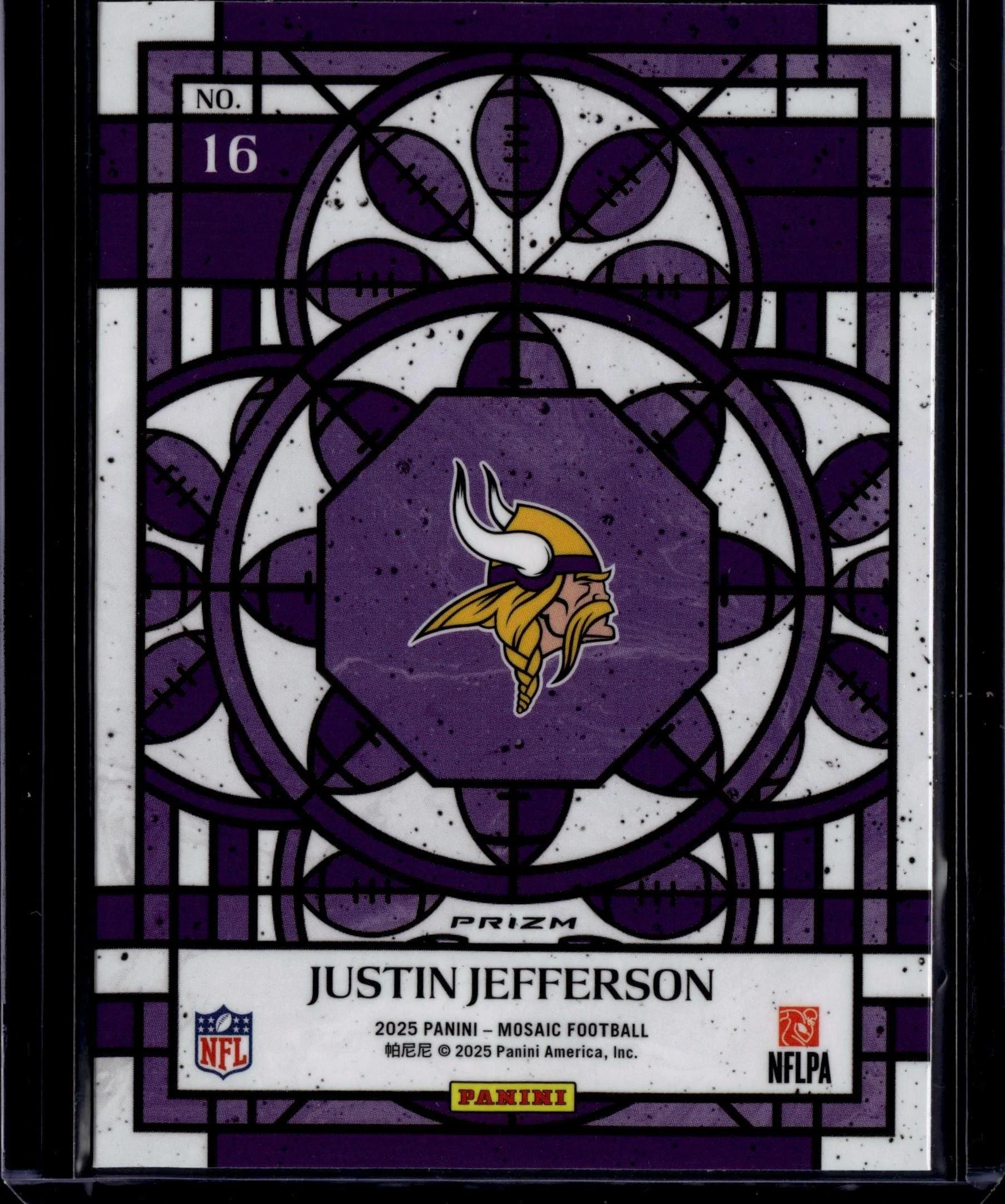 2025 Panini Mosaic #16 Justin Jefferson Stained Glass - Image 2
