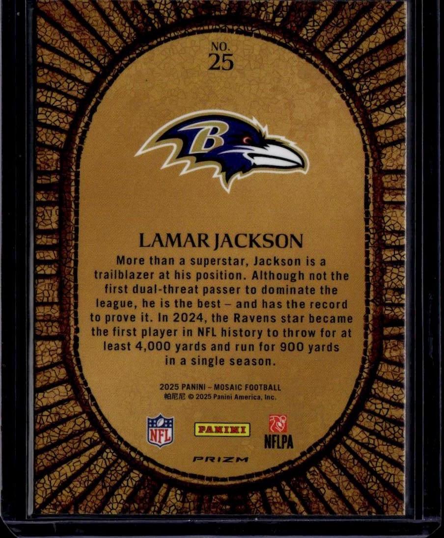 2025 Panini Mosaic #25 Lamar Jackson Micro Mosaic - Image 2