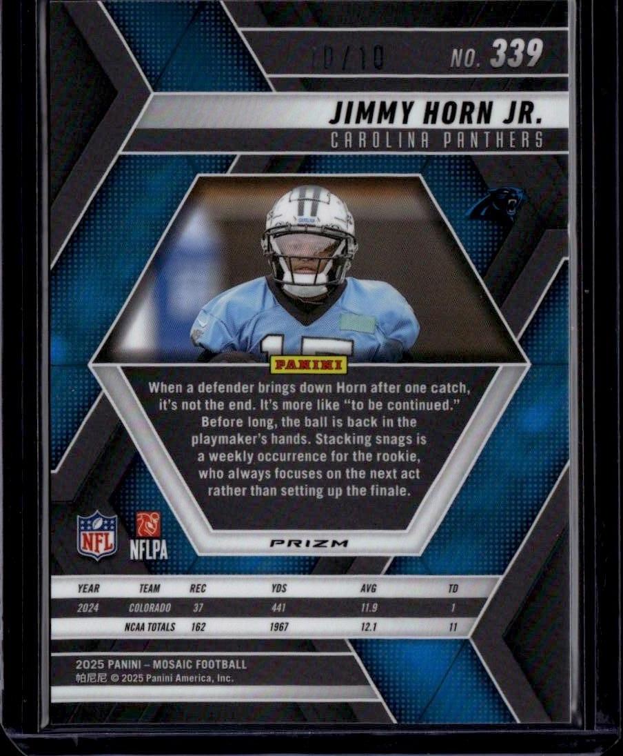 2025 Panini Mosaic #339 Jimmy Horn Jr. Mosaic Gold Wave #/10 - Image 2