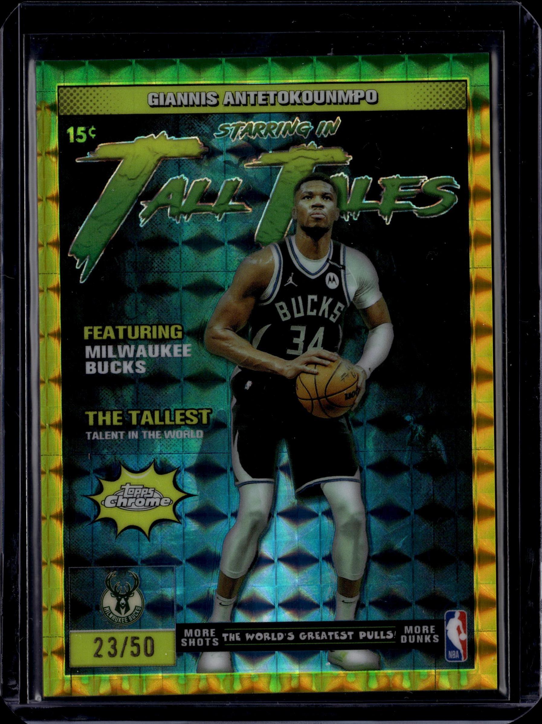 2025 Topps Chrome Giannis Antetokounmpo Tall Tales Gold Geometric Refractor /50