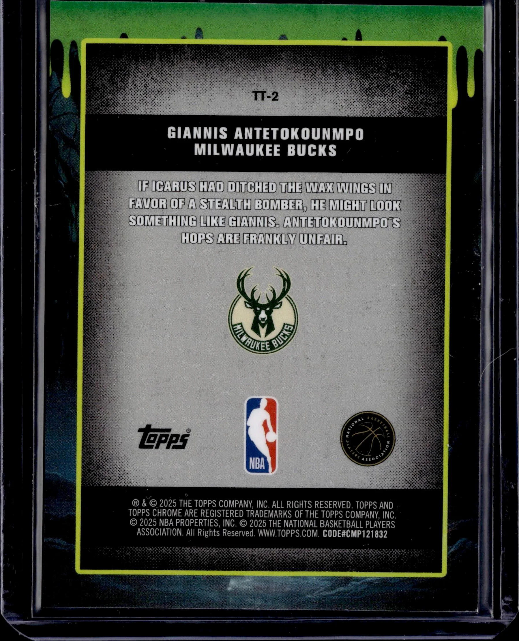 2025 Topps Chrome Giannis Antetokounmpo Tall Tales Gold Geometric Refractor /50 - Image 2