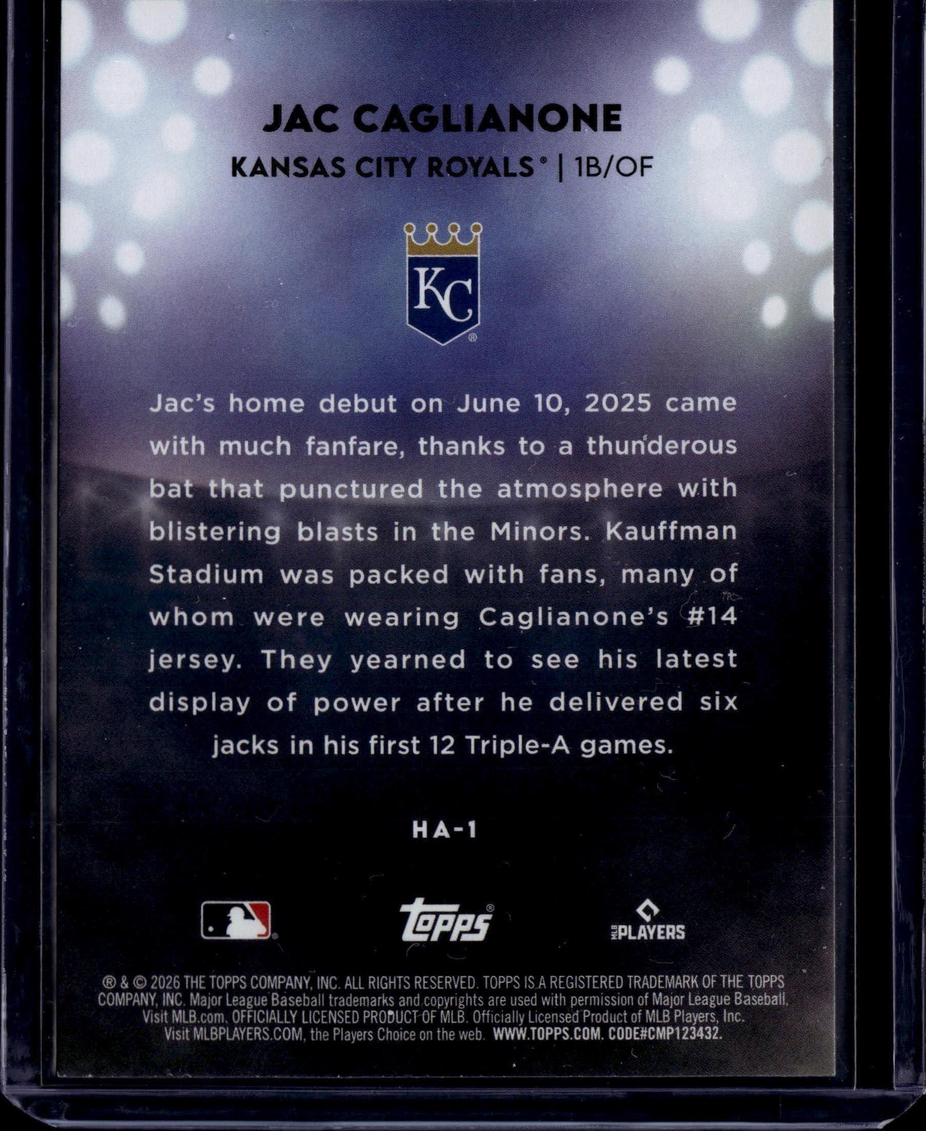 2026 Topps #HA-1 Jac Caglianone Homefield Advantage - Image 4