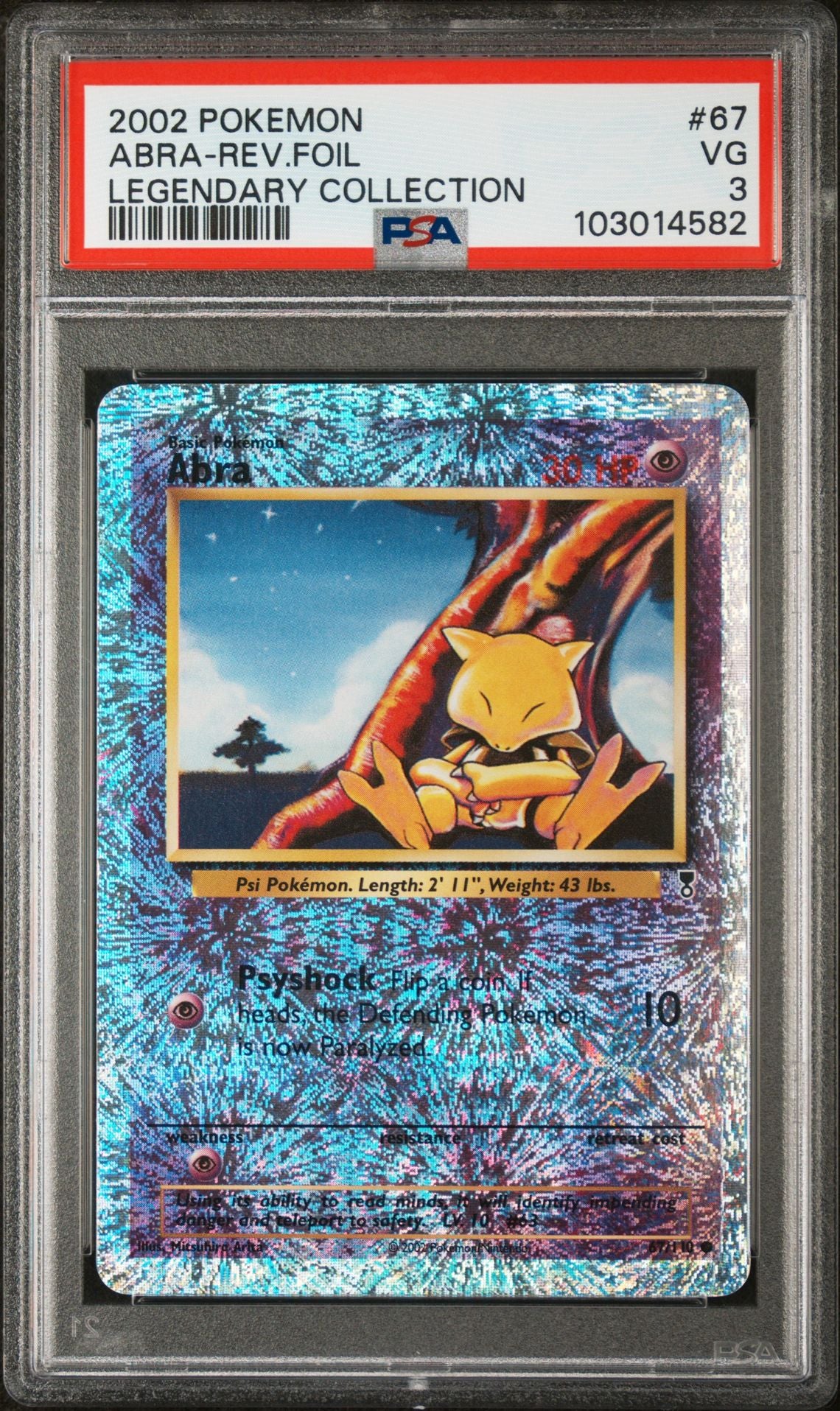 Abra #67 - [Reverse Holo, Graded PSA 3] Legendary Collection