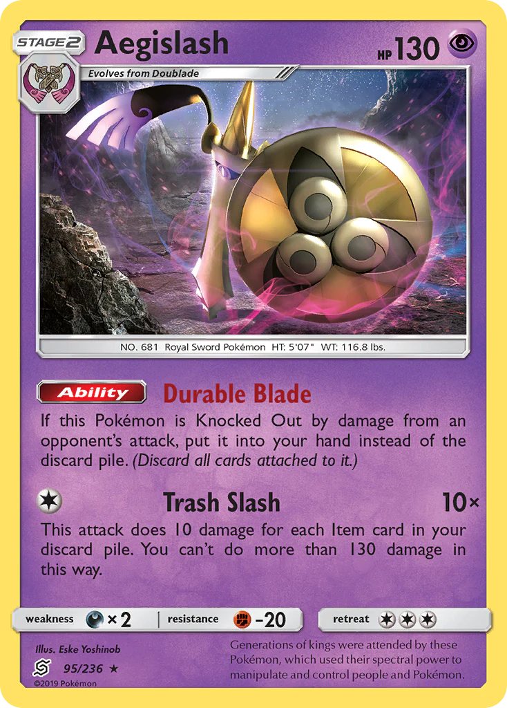 Aegislash (95/236) - [Reverse Holo] Unified Minds (UNM)