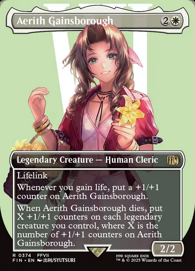 Aerith Gainsborough (374) - [Foil, Borderless] Final Fantasy (FIN)