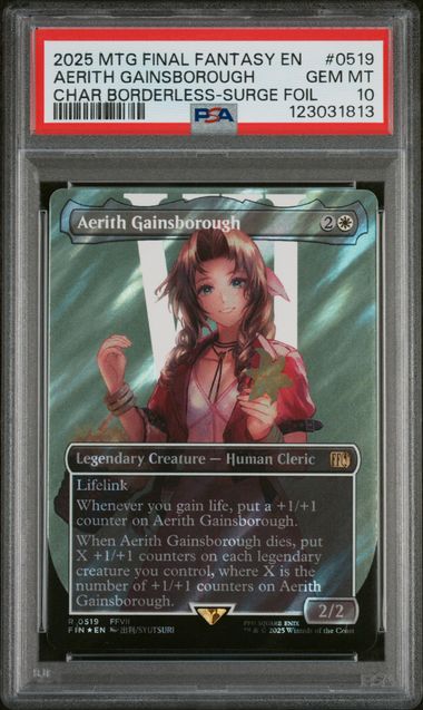 Aerith Gainsborough (Borderless) (Surge Foil) - [Graded PSA 10] FINAL FANTASY: Through the Ages (FCA)