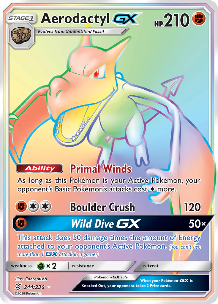 Aerodactyl-GX (244/236) - [Rainbow Holo] Unified Minds (UNM)