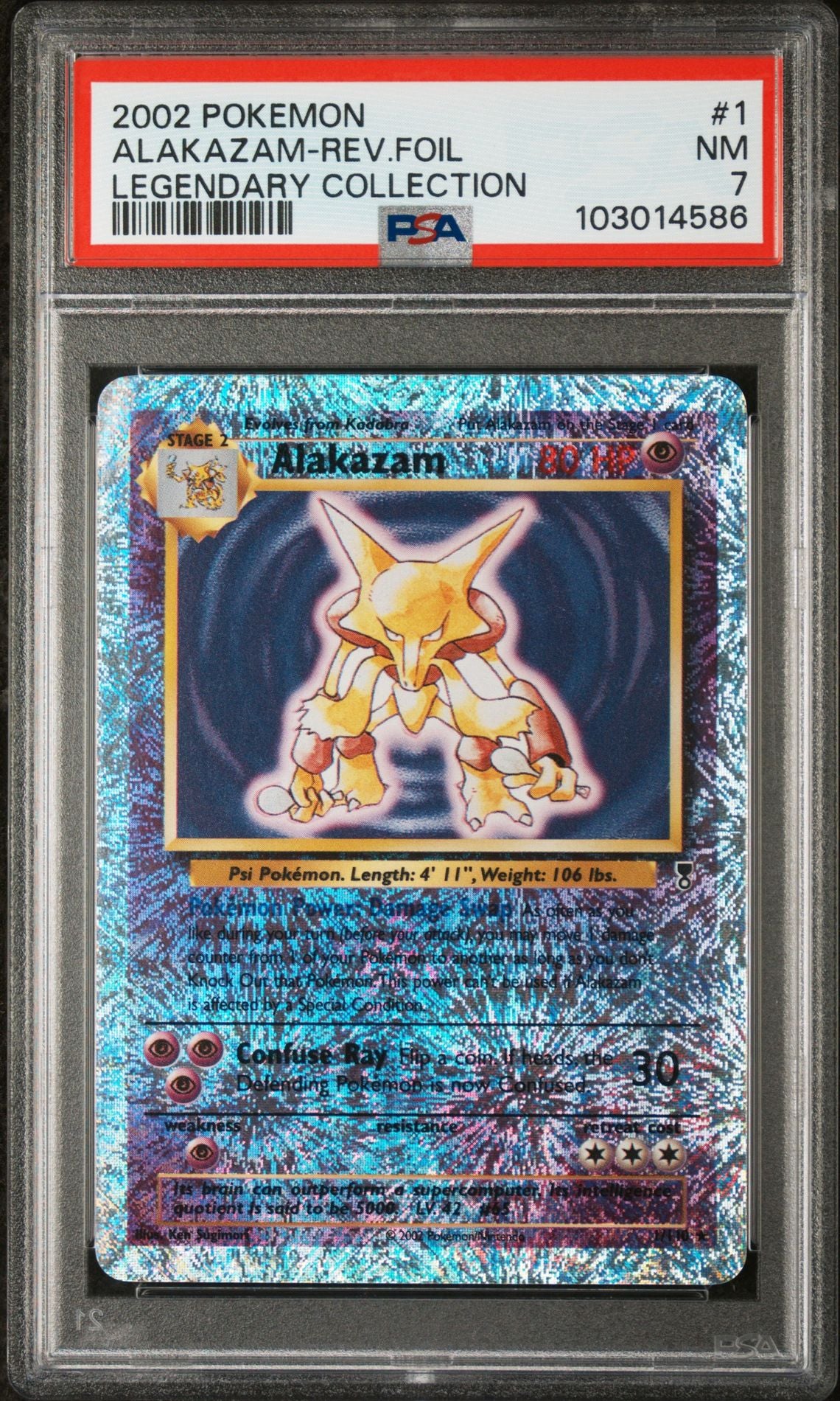 Alakazam #1 - [Reverse Holo, Graded PSA 7] Legendary Collection - Image 2