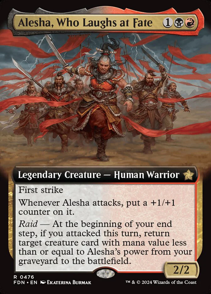 Alesha, Who Laughs at Fate - [Foil, Extended Art] Foundations (FDN)