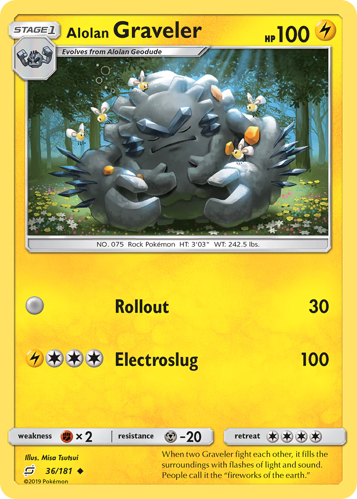 Alolan Graveler (36/181) - [Reverse Holo] Team Up (TEU)