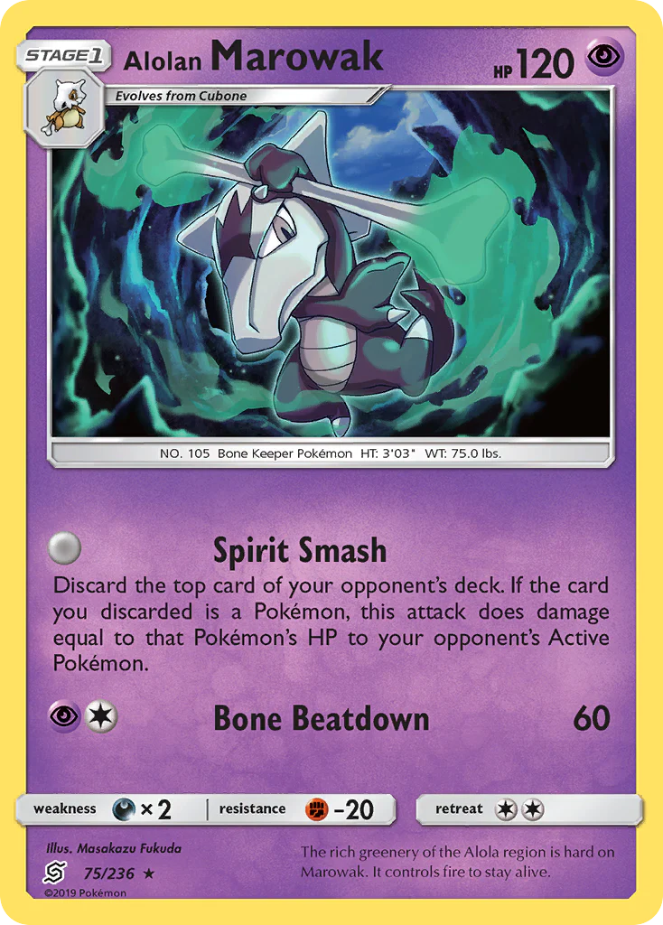 Alolan Marowak (75/236) - [Reverse Holo] Unified Minds (UNM)