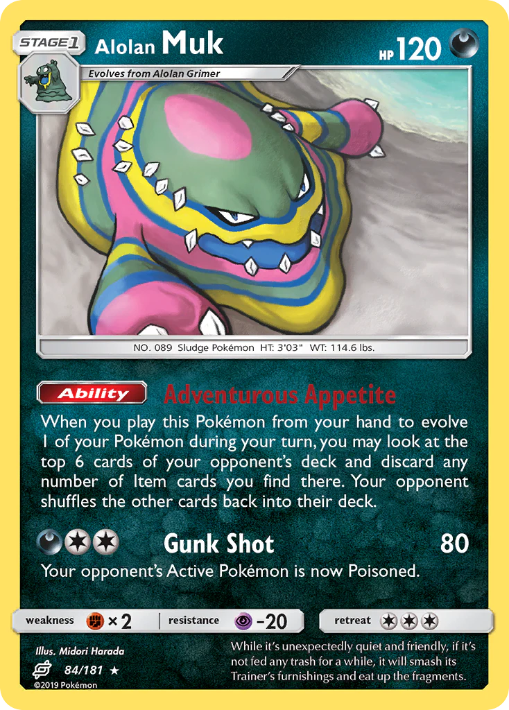 Alolan Muk (84/181) - [Reverse Holo] Team Up (TEU)