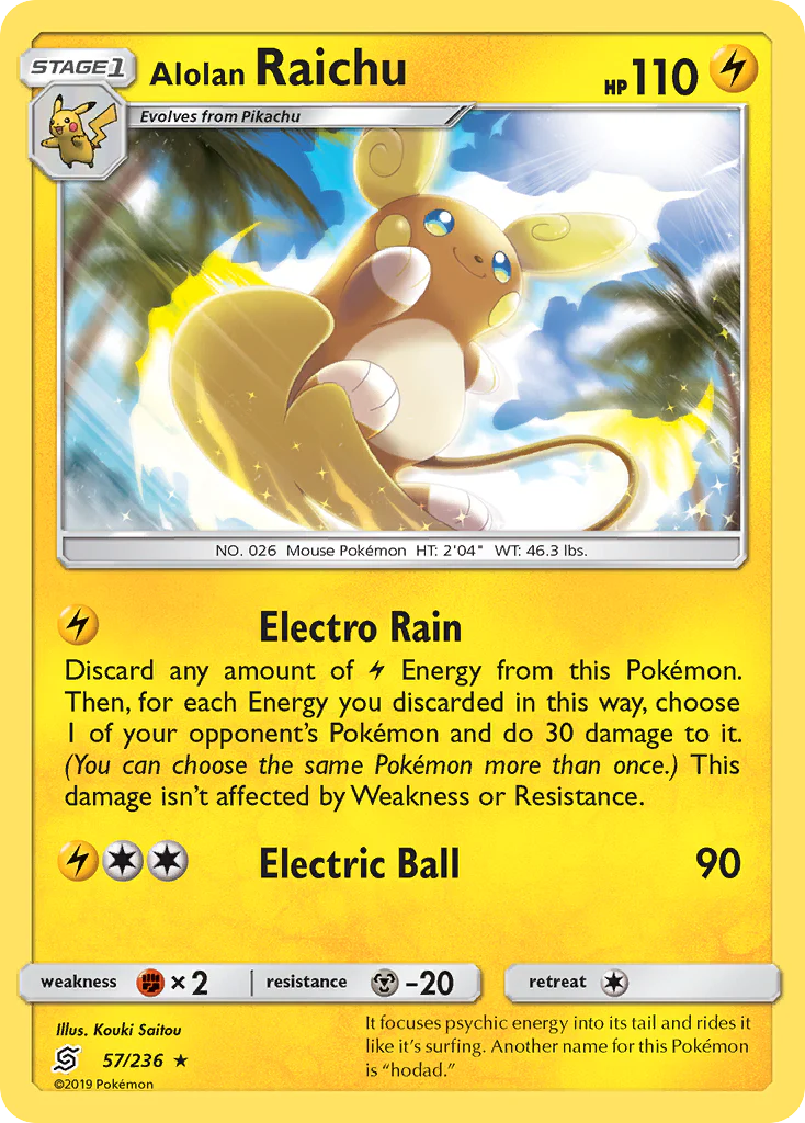 Alolan Raichu (57/236) - [Reverse Holo] Unified Minds (UNM)