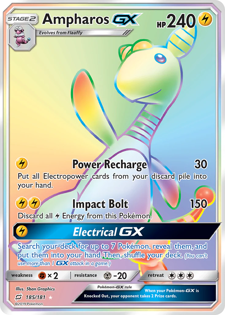 Ampharos-GX (185/181) - [Rainbow Holo] Team Up (TEU)