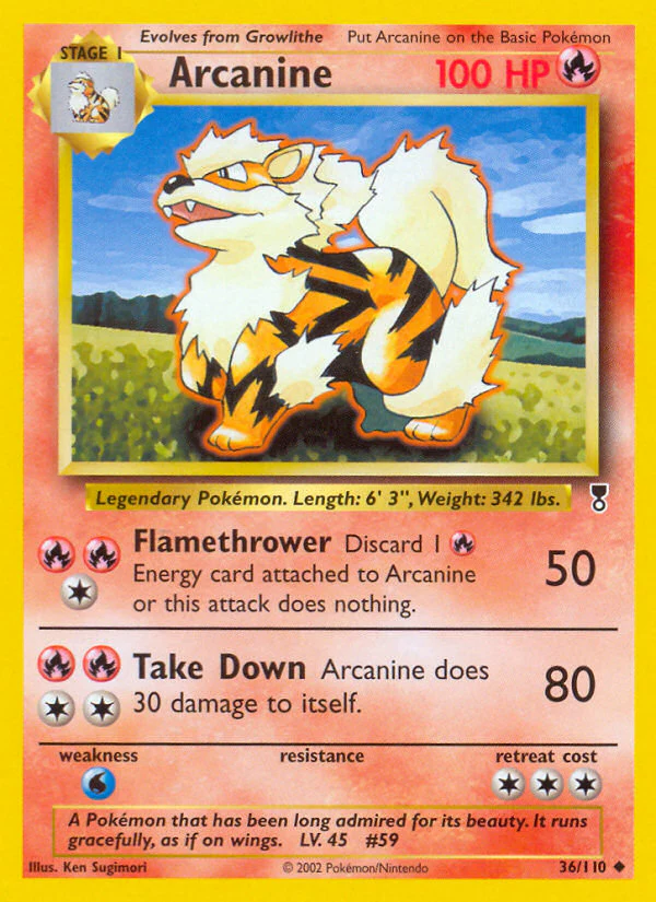 Arcanine (36/110) - [Reverse Holo] Legendary Collection (LC)