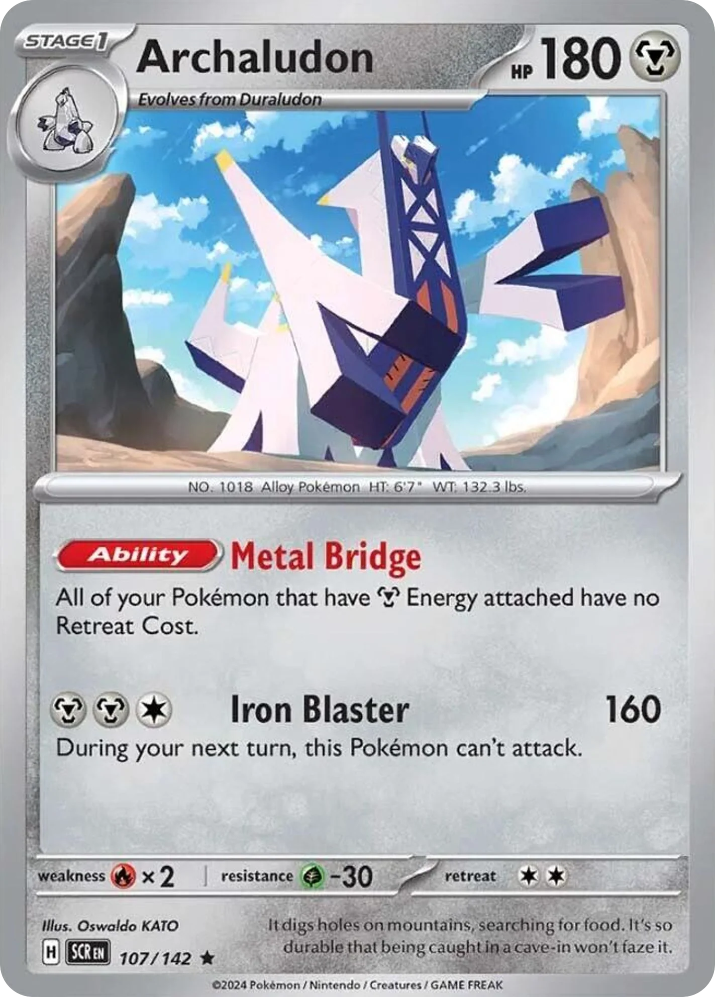 Archaludon (107/142) - [Reverse Holo] Stellar Crown (SCR)