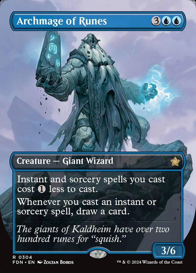 Archmage of Runes - [Foil, Borderless] Foundations (FDN)