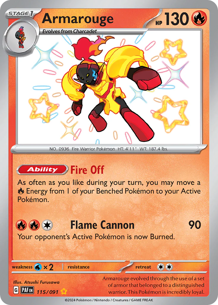 Armarouge (115/91) - [Shiny Holo] Paldean Fates (PAF)