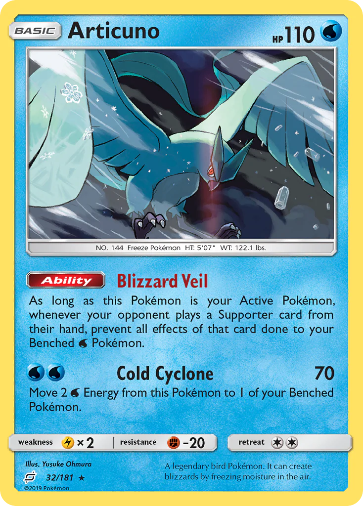 Articuno (32/181) - [Reverse Holo] Team Up (TEU)