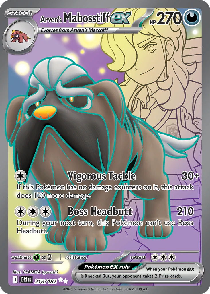 Arven's Mabosstiff ex (218/182) - [Full Art] Destined Rivals (DRI)