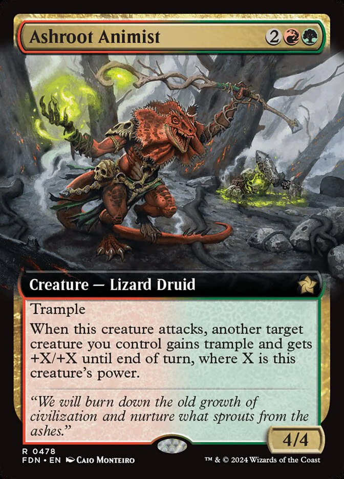 Ashroot Animist - [Foil, Extended Art] Foundations (FDN)
