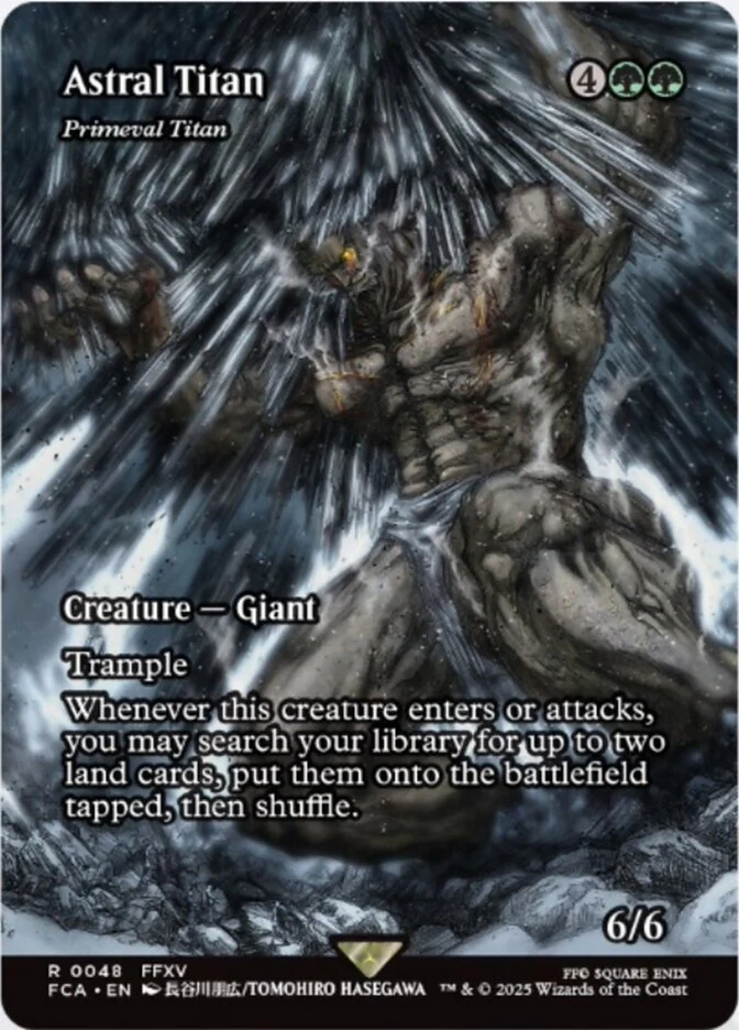 Astral Titan - Primeval Titan (48) - [Foil, Borderless] Final Fantasy: Through the Ages (FCA)