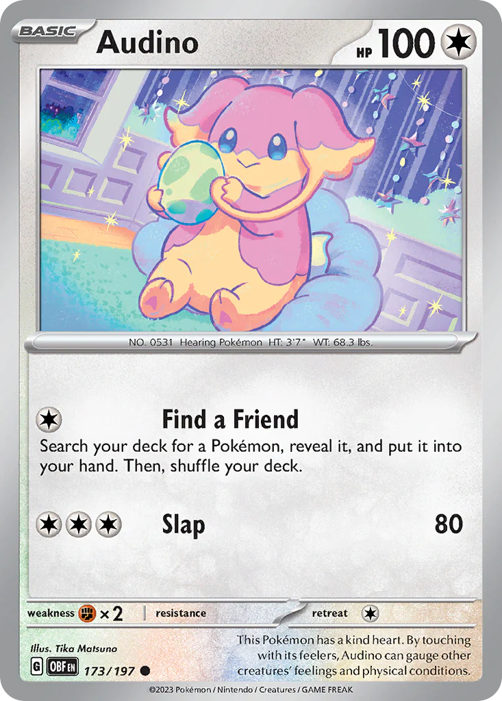 Audino (173/197) - [Reverse Holo] Obsidian Flames (OBF)