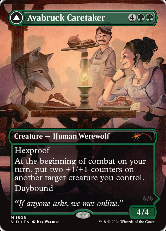 Avabruck Caretaker // Hollowhenge Huntmaster (1608) - [Borderless] Secret Lair Drop (SLD)