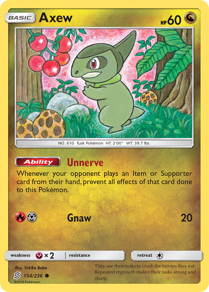 Axew (154/236) - [Reverse Holo] Unified Minds (UNM)