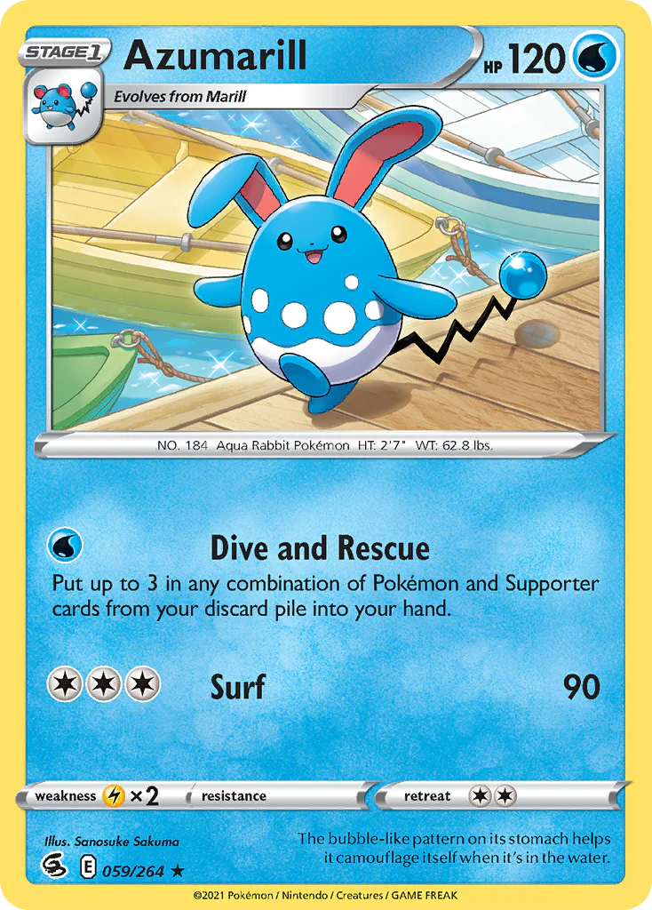 Azumarill (59/264) - [Reverse Holo] Fusion Strike (FST)
