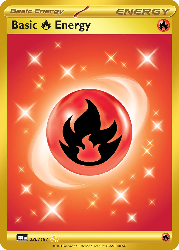 Basic Fire Energy (230/197) - [Gold Holo] Obsidian Flames (OBF)
