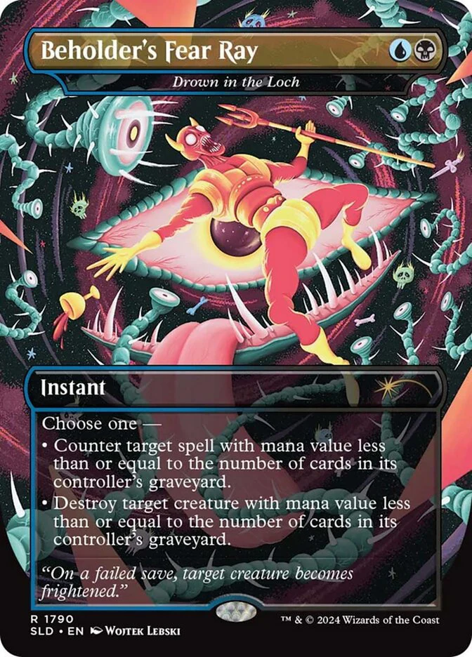Beholder's Fear Ray - Drown in the Loch - [Foil, Borderless] Secret Lair Drop (SLD)