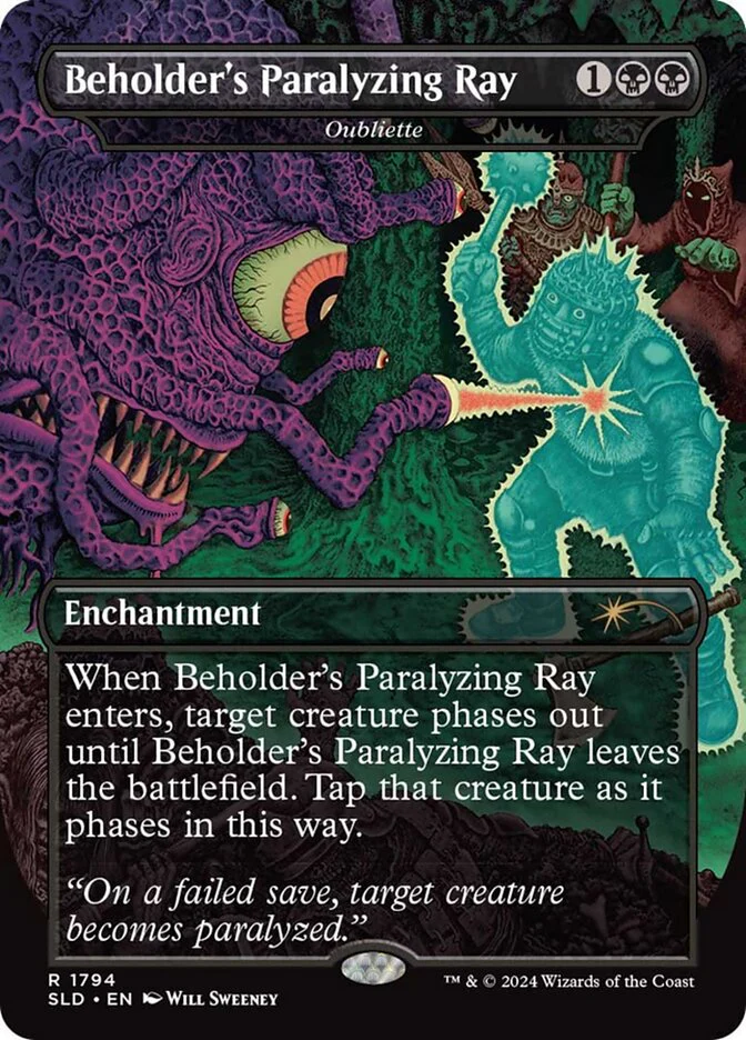 Beholder's Paralyzing Ray - Oubliette - [Foil, Borderless] Secret Lair Drop (SLD)