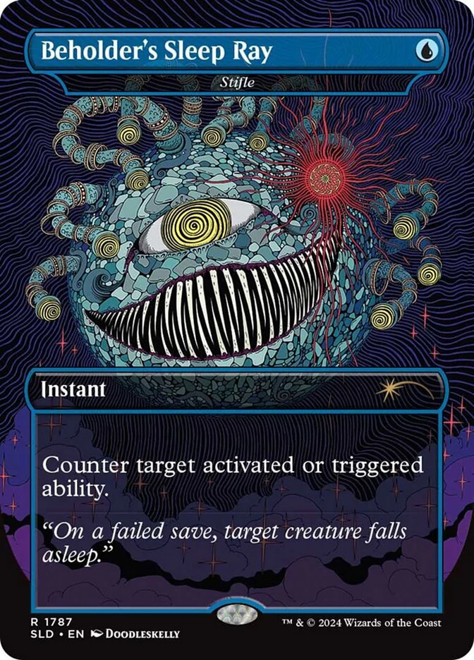 Beholder's Sleep Ray - Stifle - [Foil, Borderless] Secret Lair Drop (SLD)