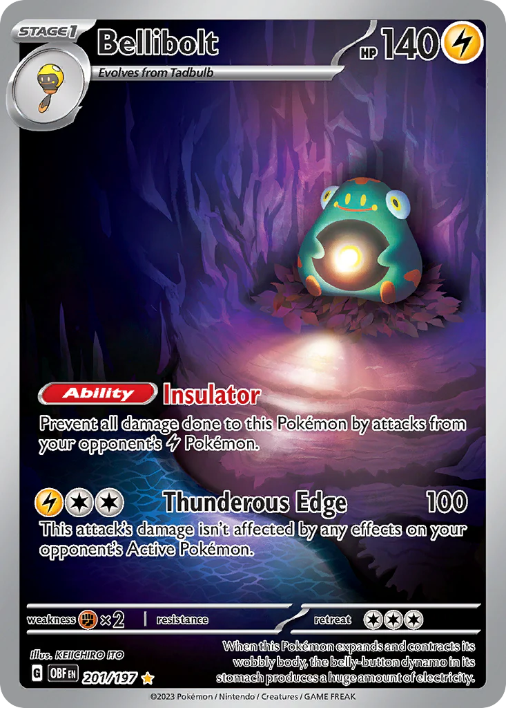 Bellibolt (201/197) - [Illustration Rare] Obsidian Flames (OBF)