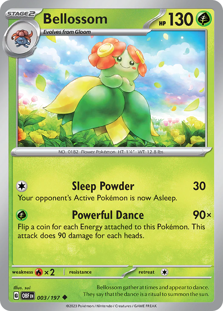 Bellossom (3/197) - [Reverse Holo] Obsidian Flames (OBF)