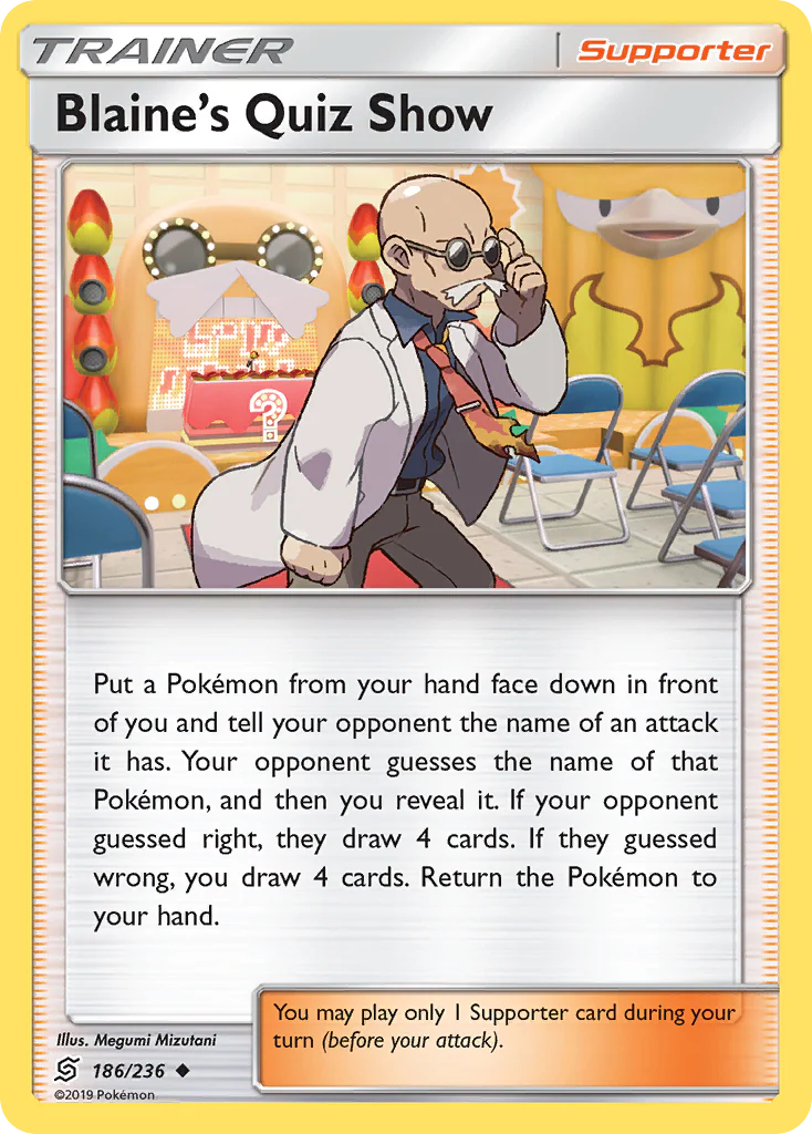 Blaine's Quiz Show (186/236) - [Reverse Holo] Unified Minds (UNM)