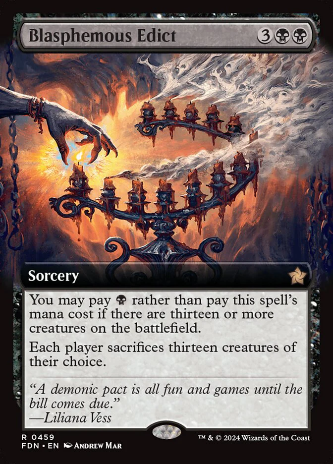 Blasphemous Edict - [Foil, Extended Art] Foundations (FDN)
