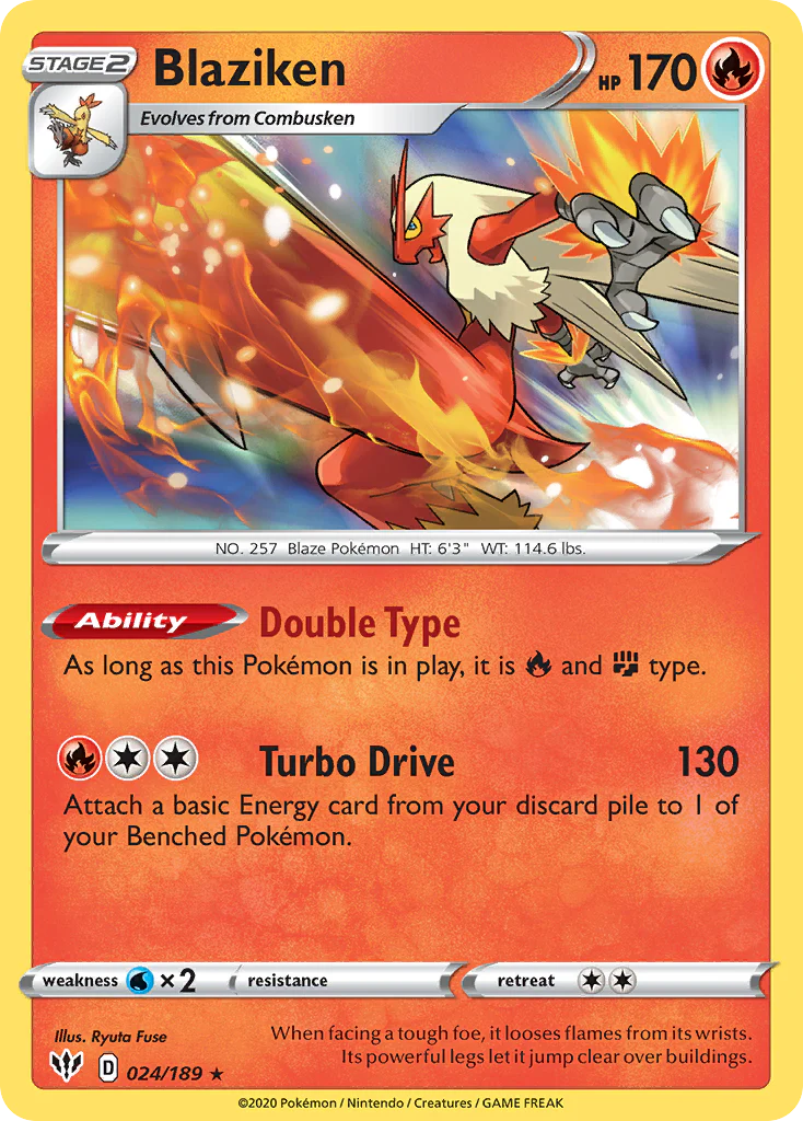 Blaziken (24/189) - [Reverse Holo] Darkness Ablaze (DAA)